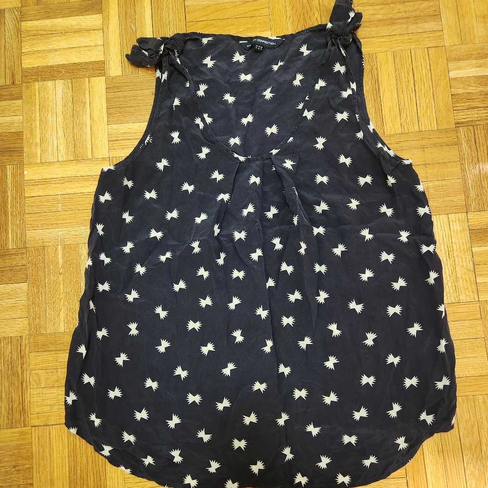 French connection navy and white top. Size 10.